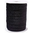 thumbnail image 1 of Cinta de terciopelo metálico negro de 50 yardas y 3/8 de pulgada con lentejuelas brillantes, ribete de paillette, cintas de tela estrechas y brillantes de una sola cara, 1 of 9