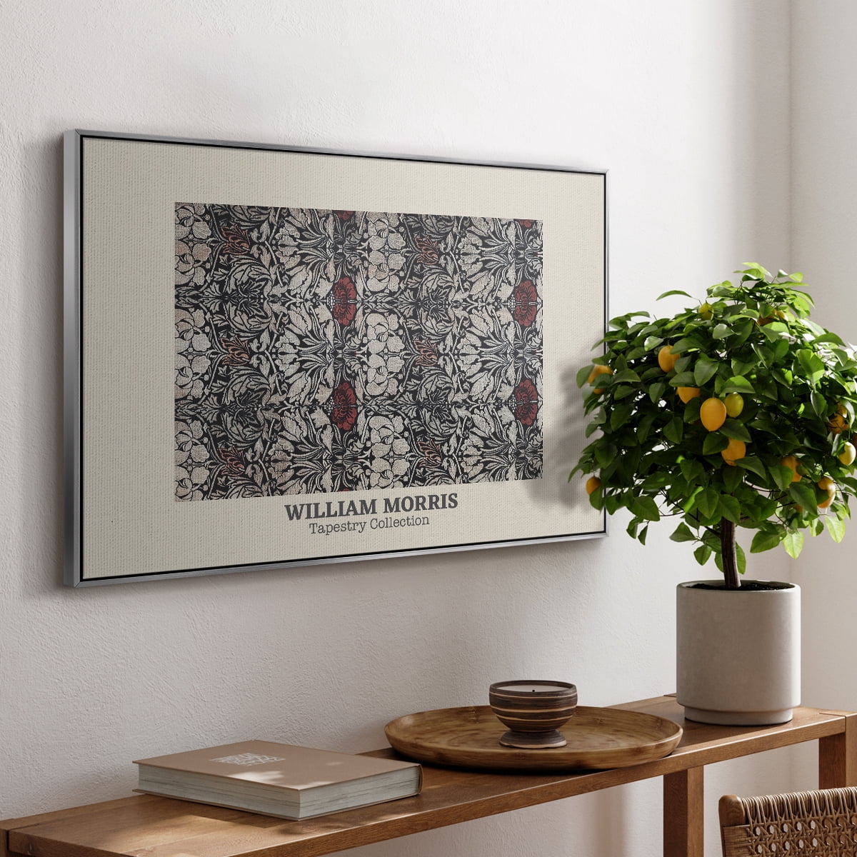 Vintage Abstract Print-XXXVIII Framed in Silver Wood Gallery Wrapped Canvas 25 in. x 37 in.
