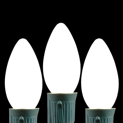 White Vintage Christmas Lights Bulb Set 16 Opaque Spare C9-1/4 E17 Ceramic NOS 