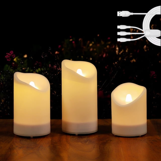 Candles ALL FORTUNE 2 en 1, recargable por USB, solar, para exteriores