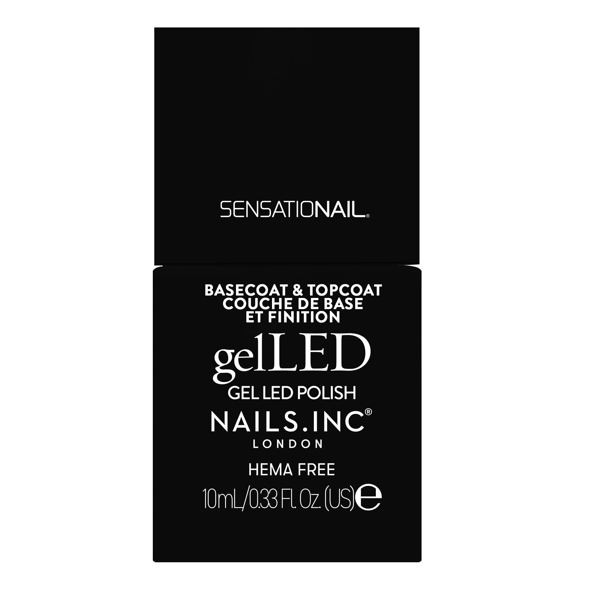 Nails.INC x Sensationail GelLED Gel Nails Manicure Starter Kit with LED Lamp, Pink Chiffon Gel Nail Polish, Manicure Tools, Primer, Base & Topcoat, 32 pieces