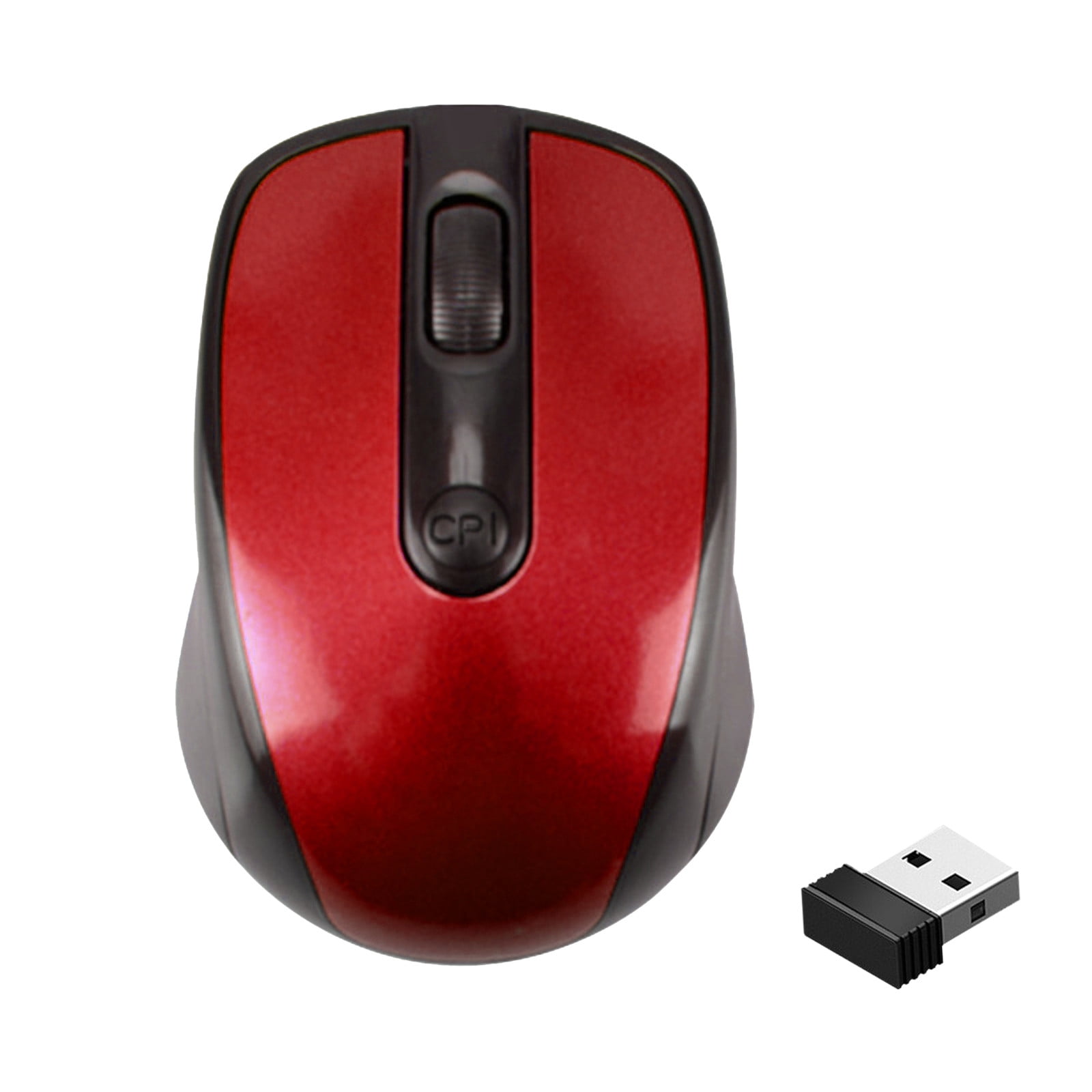 YZEGDCH Tech Accessories Wireless Blue-tooth Mouse Office Gaming Mouse 3 Button USB LED Ergonomic Button 1600 DPI for Laptop PC,Red