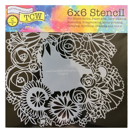 UPC: 0842254028115 | The Crafter s Workshop Stencil  Floral Statement  6  x 6