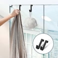 thumbnail image 4 of 2026 Towel Hook 5 Pack Stainless Steel Water Proof Over Shower Door Hook for Bathroom Frameless Glass Door 0.82(2.1cm) Hanging Towels , Matte Black, 4 of 5