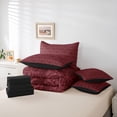 thumbnail image 6 of Feelyou Adult Boho Damask Twin Bedding Sets 7pcs, Maroon Butterfly Moth Comforter Set, 6 of 8