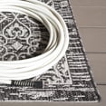 thumbnail image 4 of SAFAVIEH Courtyard Amber Damask Indoor/Outdoor Area Rug, Black/Light Grey, 6'7" x 9'6", 4 of 12