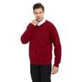 thumbnail image 5 of Toptie Mens Cotton Long Sleeve Sweatershirt V-Neck Basic Designed, 5 of 10