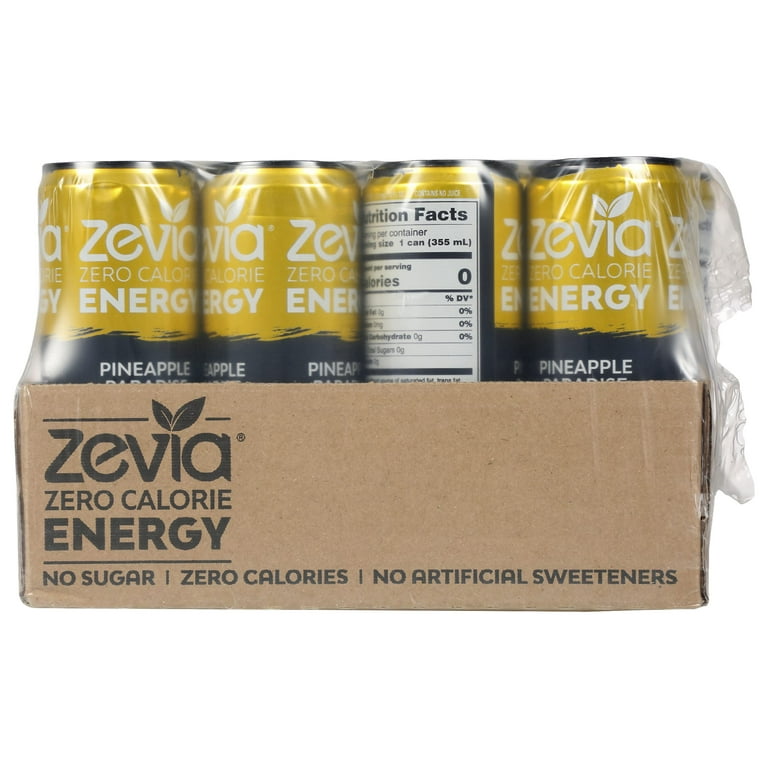 Zevia Zero Calorie Energy Drink, Pineapple Paradise, 120Mg