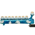 thumbnail image 2 of Matashi  Hand Painted Log Menorah Candelabra and Spinning Dreidel Holiday Ornaments w/ Crystals Jewish Decor Hanukkah Gift, 2 of 5