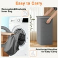 thumbnail image 6 of BGTREND Slim Laundry Hamper with Lid 85L Foldable Clothes Basket with Removable Mesh Bag & Handle for Closet Bathroom Bedroom (Gray), 6 of 7