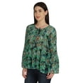 thumbnail image 3 of Moomaya Printed Flared Full Sleeve Tops For Women Summer Casual Short Kurta-9R, 3 of 9
