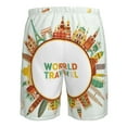 thumbnail image 6 of Disketp Men'S Swim Trunks Hawaiian Breathable Surf Beach Swimsuits Mesh Lining Beach Shorts With Pockets-World Travel3, 6 of 9