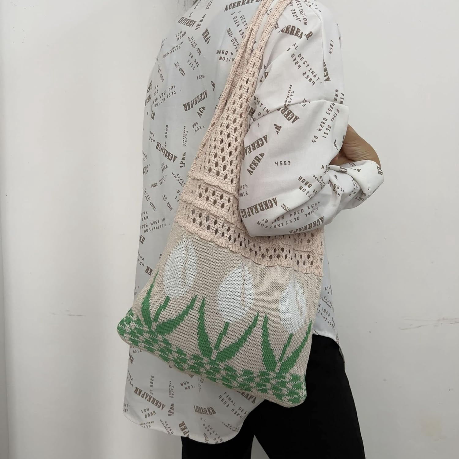 Kukuzhu Fairy Tote Bag Aesthetic Tote Bag Y2k Bag Tote Bag Aesthetic Y2k Crochet Tote Bag Aesthetic