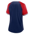 thumbnail image 3 of Women's Fanatics Navy Boston Red Sox Glitz & Glam League Diva Raglan V-Neck T-Shirt, 3 of 3