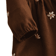 thumbnail image 4 of LYMAYTER Toddler Girls Long Sleeve Dress for 6M-3Y Kids Ruffle Collar Floral Embroidered Dress, 4 of 8