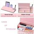 thumbnail image 3 of TOWON Pink Desktop Glass Whiteboard with Calculator, Mirror, Organizer, Marker, Holder - Women Small Desk Dry Erase White Board for Memo, Notes, TODO List, Home Office Pizarra, 3 of 11