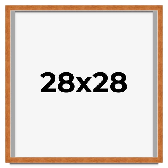 28x28 Shadow Box Frame Brown | 0.875 Inches Deep Real Wood Contemporary Shadowbox Display Frame |