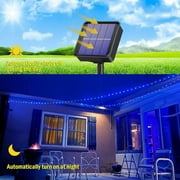 GooingTop Solar String Outdoor Lights, 2-Pack Each 39.4 ft 100 LED Twinkle Fairy Lights with 8 Lighting Modes & Waterproof Function for Garden Patio Tree Decor (Blue)