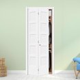 thumbnail image 2 of Interior White Primed Shaker 5 panel Solid Wood Core Bifold Closet Doors With Hardware Kit, 2 of 7