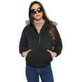 thumbnail image 4 of Totatuit Women's Faux Fur Collar Zip Up Quilted Jacket Coat Hooded Outerwear, 4 of 5