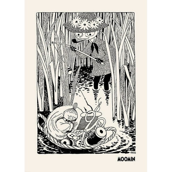 Moomin - Snufkin Fishing Print Wall Art, Modern Wall Decor For Living Room Bedroom, 8x12 UNFRAMED