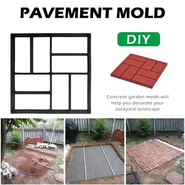 Garden Pavement Mold DIY Manually Propylene Paving Cement Concrete Mould Patio 