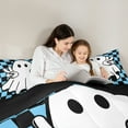 thumbnail image 4 of Manfei Lovely Ghost 7 Pieces Bedding Comforter Set,Halloween Theme Full Bedding Set,Blue Black Checkerboard Fitted Sheet Flat Sheet For Girls Boys,Super Cozy Room Decor Reversible, 4 of 8