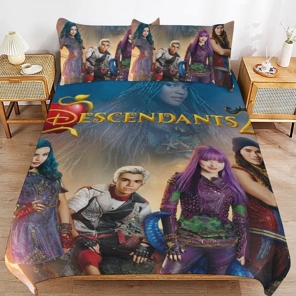 3 Piece Comfortable Bedding Set Descendants Duvet Cover Twin Bed with 2 Pillowcase 86"x70"