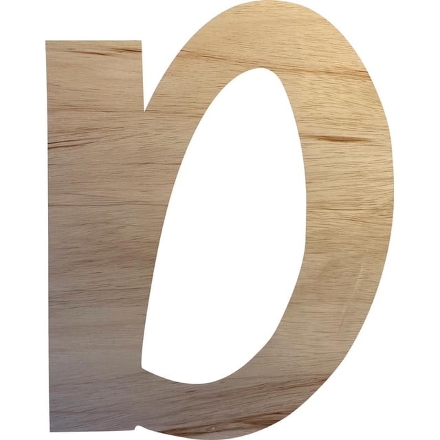Wooden Letter (D) Unfinished Craft, 6'' Tall Alphabet Wood Letter DIY, Paintbale Icebold Font