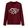 thumbnail image 2 of Pimelu Valentines Day Shirts for Women,Women's Tees Shirts,Cute Sport Vintage Oversized Sweatshirt for Women Plus Size Round Neck Long-Sleeve Pullover Women Tees Heart Paws Print Lightweight Pullover, 2 of 3