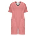 thumbnail image 3 of Hvyesh Womens Plus Size Romper Jumpsuit Summer V Neck Short Sleeve Jumpsuits Casual Loose Jumpsuit 2025, 3 of 5
