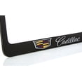 thumbnail image 3 of Cadillac with Crest Zinc License Plate Frame with Glossy Black Finish (2 hole), 3 of 3