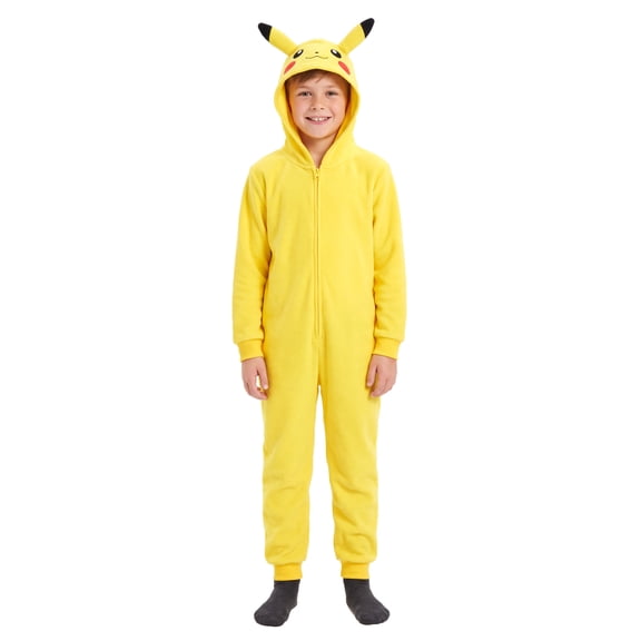 Pokemon Pikachu Kids Halloween Costume Zip-Up Jumpsuit Official Licensed