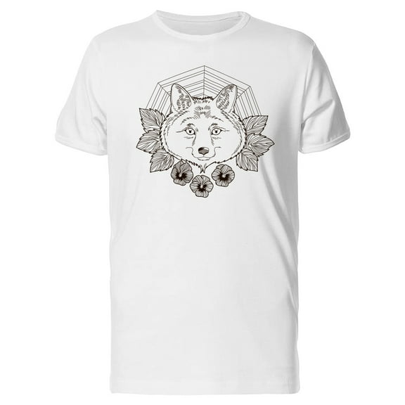 Fox Doodle With Flowers Tee Men's -Image by Shutterstock