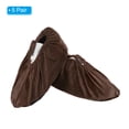 thumbnail image 3 of Uxcell Shoe Covers, 5 Pairs Reusable Non Slip Shoe Protector Covers for Indoors Household, Brown, 3 of 6