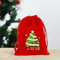 thumbnail image 4 of Fiudx Ofertas relámpago del día Bolsa de franela navideña Bolsa de embalaje de dulces de manzanas navideñas Bolsa de regalo navideña Bolsa con cordón Bolsa pequeña de franela con cordón 7,87x5,91 pul, 4 of 6