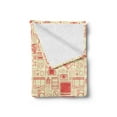 thumbnail image 2 of Old School Soft Flannel Fleece Throw Blanket, Nostalgic Bicolour Continuous Pattern Retro Gaming Objects Print, Cozy Plush for Indoor and Outdoor Use, 60" x 80", Dark Peach and Cream, by Ambesonne, 2 of 5