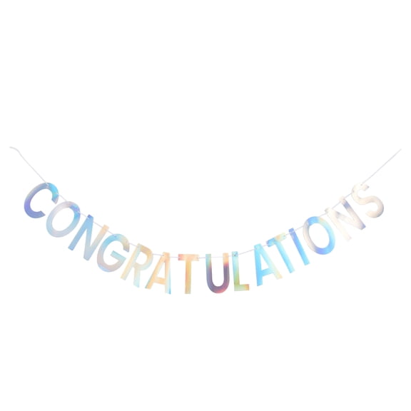 Iridescent Rainbow Congratulations Party Banner, 9.8', by Way To Celebrate