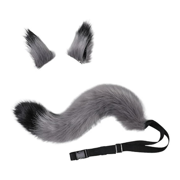 Faux Fur Cat Fox Wolf Furry Tail And Clip Ears For Halloween Party Costume Accessories
