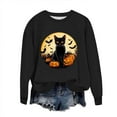 thumbnail image 3 of Dazajoo Black Cat Halloween T Shirt for Women Long Sleeve Festival Funny Tops Lightweight Crew Neck Graphic Tees,Black,L, 3 of 7