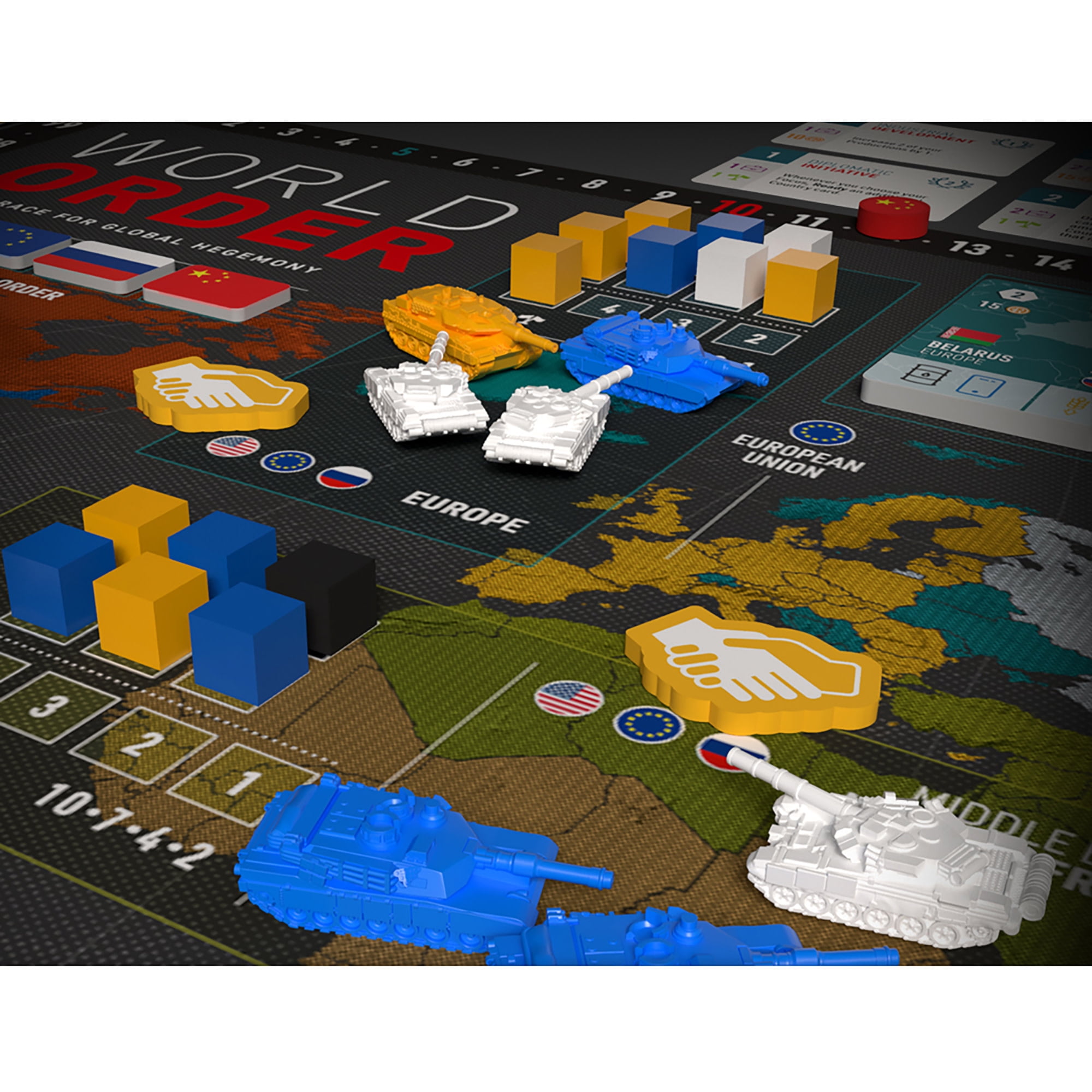 World Order: Player Tanks - 4 Large Battle Models, 3D Printed Plastic Components, Board Game Accessory, Collectible Decorative Pieces, Tabletop Add-On