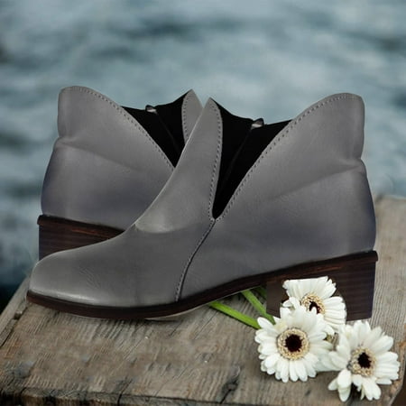 

Zedker Booties For Women Women S Boots Fashion Women S Solid Color Casual Round Head Short Boots High Heel Shoe Walking Boot