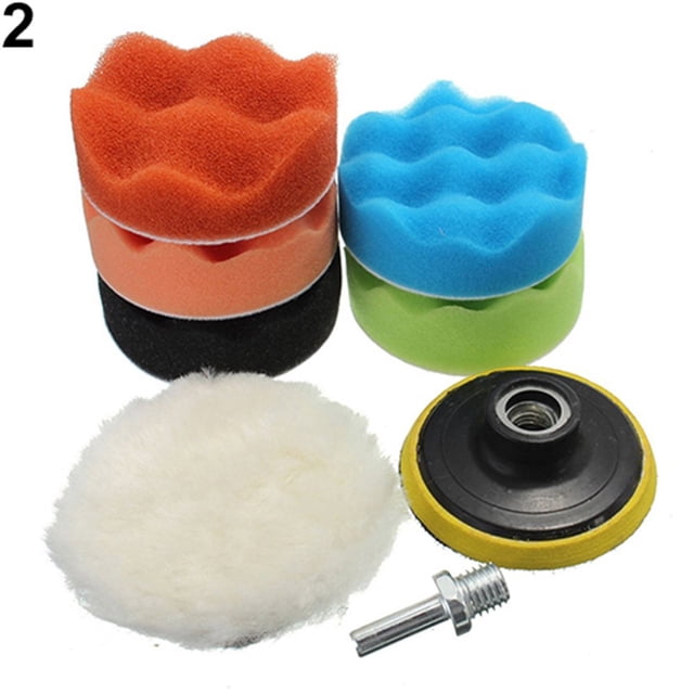 7 Pcs 3/5/6/7 Inch Polishing Waxing Buffing Pad Sponge Kit Set for Car Polisher