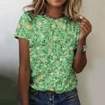 thumbnail image 2 of jtjvou Women's Going out Tops for Teen Summer Round Neck Tuinc Plus Size Lady Trendy Fashion Floral Tees Short Sleeve Blouse Multicolor,S, 2 of 5