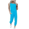 thumbnail image 1 of Yuyuzo Ensemble de Survêtement 2 Pcs pour Femmes Sans Manches Col Rond Couleur Unie avec Poches, 1 of 5