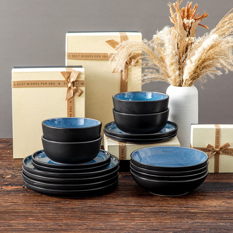 Vancasso 16 Piece Stoneware Dinnerware Set, Blue photo 6