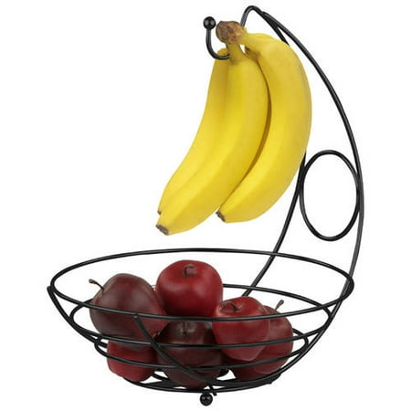 Home Basics Black Fruit Basket with Banana Tree