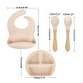 thumbnail image 2 of 4PCS/Set Pack Silicone Baby Feeding Set Baby Led Weaning Supplies Includes Suction Divided Plates Soft Bowl Spoons Forks Adjustable Bib Snack Cup and Straws for Baby, 2 of 6