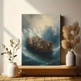 thumbnail image 6 of Qisvanset Sea Of Galilee Ship Bible Scene Canvas Wall Art 15.75x11.81 Inches, 6 of 8