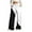 Black, variant on HAPIMO Color Block Patchwork Palazzo Pants Loose Pants for Women Workout Wide Leg Pants Fashion Casual Sweatpants Drawstring High Waist Trousers Black L
